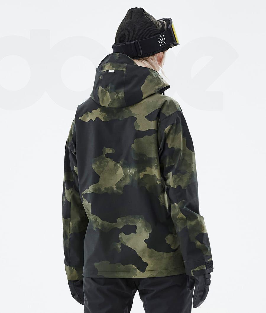 Green / Camo Women's Dope Blizzard W Ski Jackets | AUUT3621