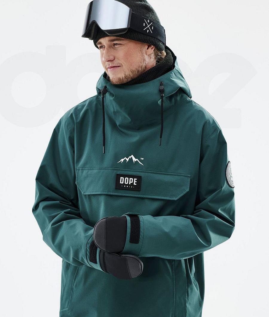 Green Men's Dope Blizzard Snowboard Jackets | AUOR2772