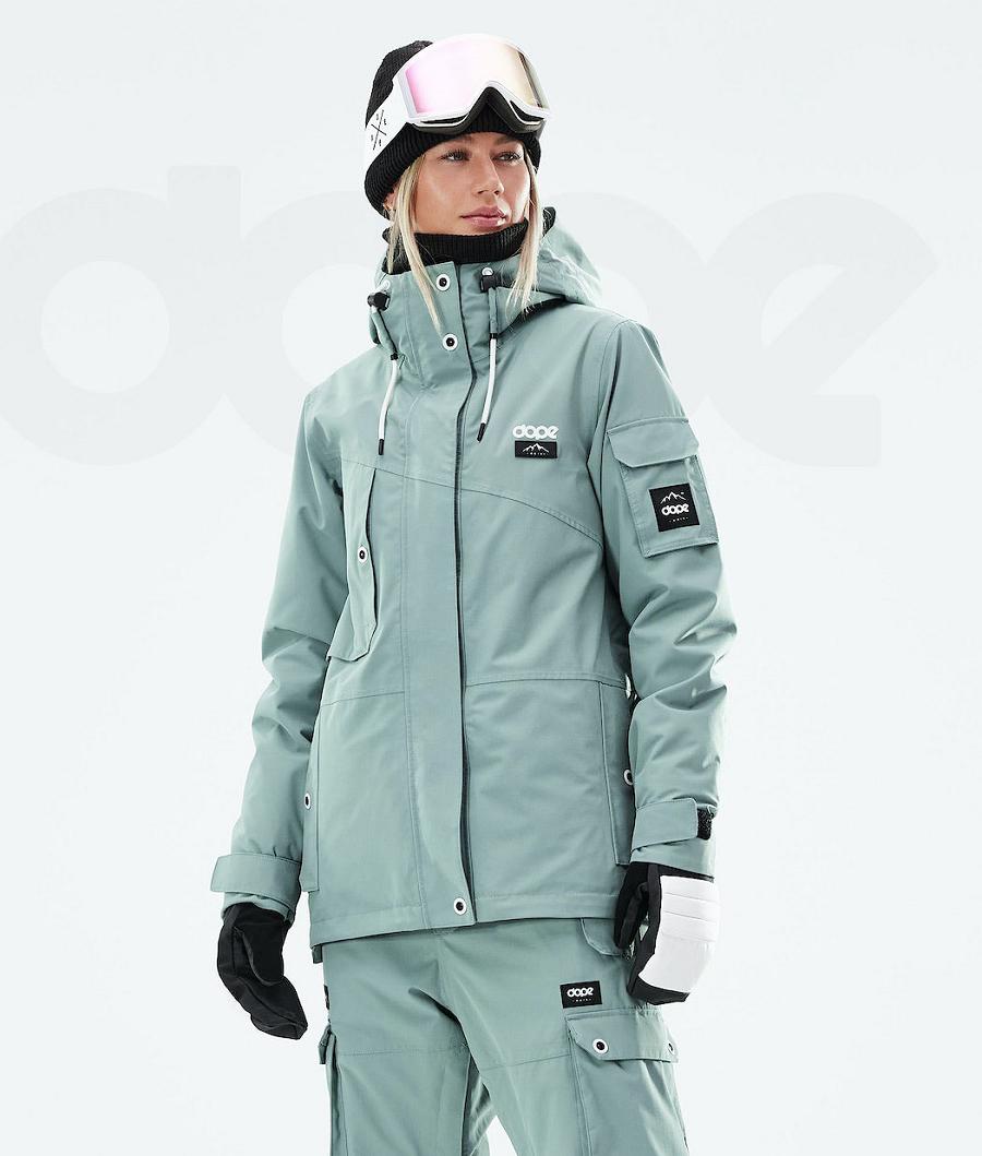 Green Women\'s Dope Adept W 2021 Snowboard Jackets | AULH3400