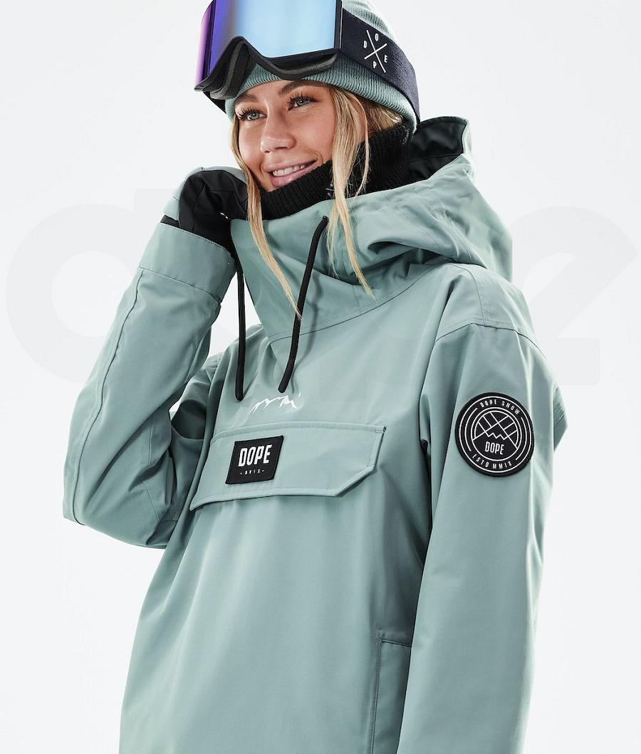 Green Women's Dope Blizzard W 2021 Faded Snowboard Jackets | AUFM3458