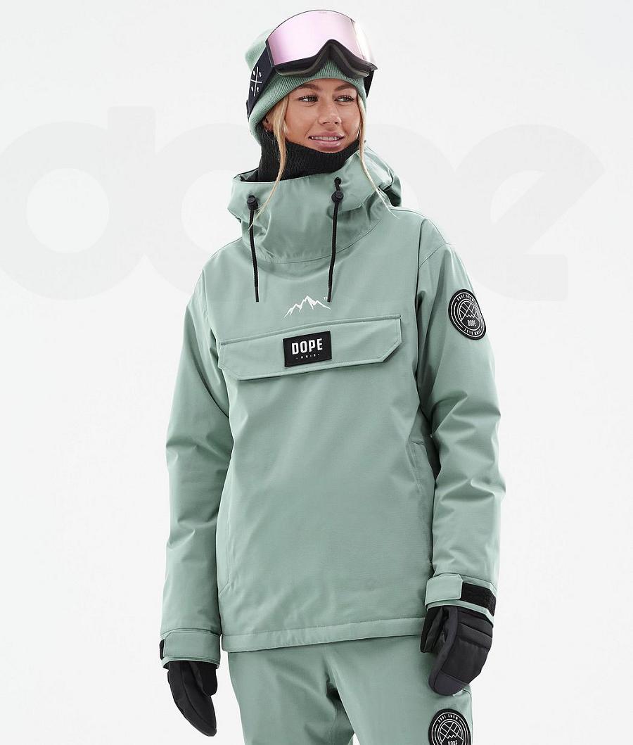 Green Women\'s Dope Blizzard W Faded Ski Jackets | AUGL3631