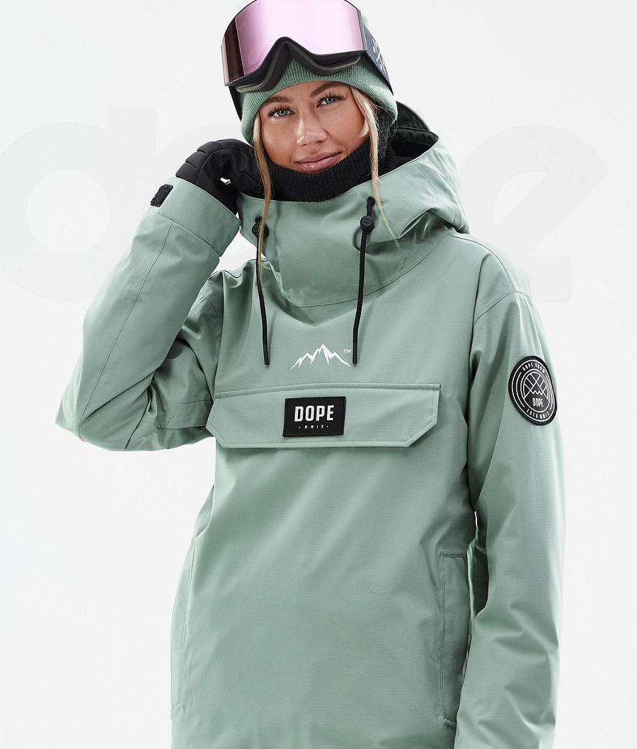 Green Women's Dope Blizzard W Faded Snowboard Jackets | AUOR3463