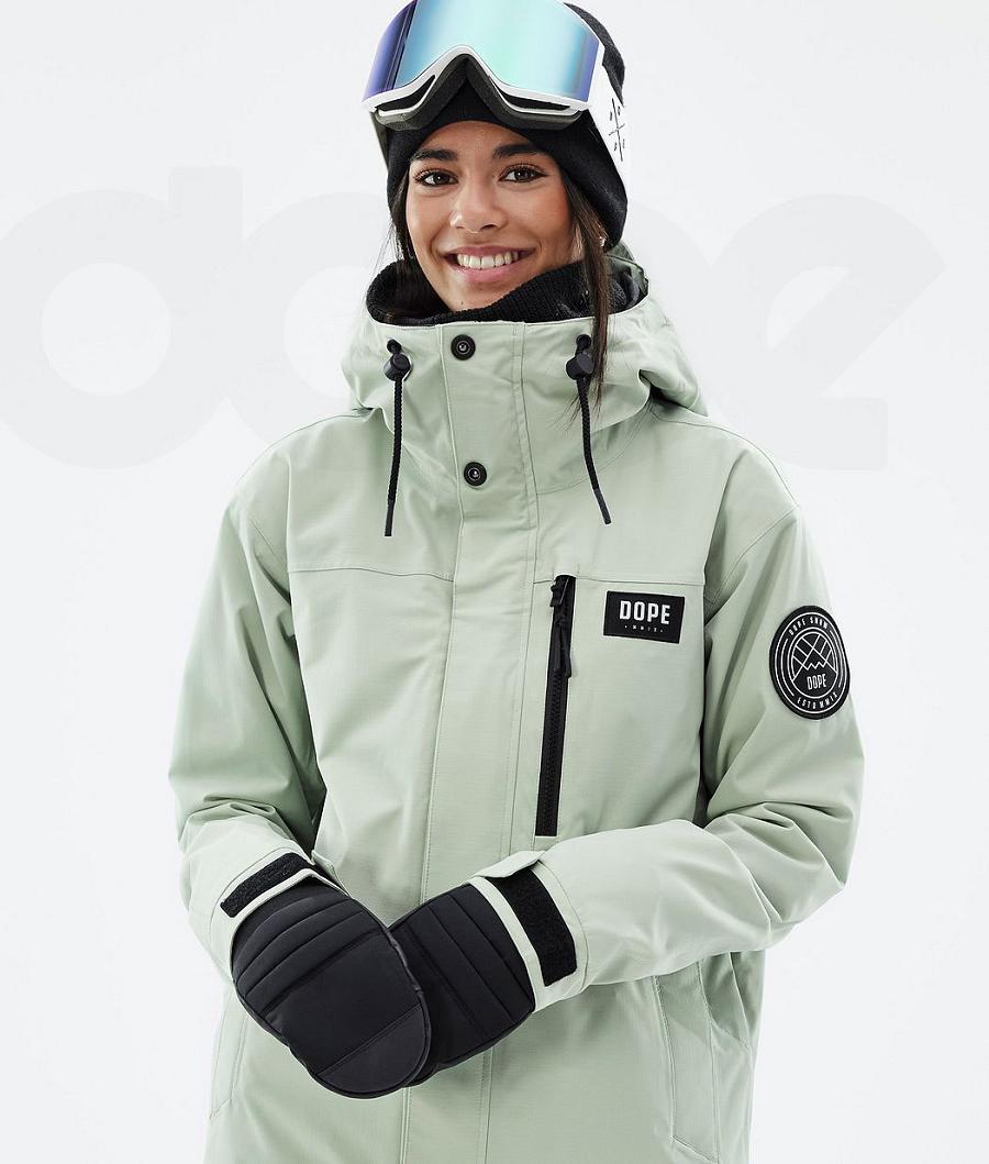 Green Women's Dope Blizzard W Full Zip Ski Jackets | AUSO3634