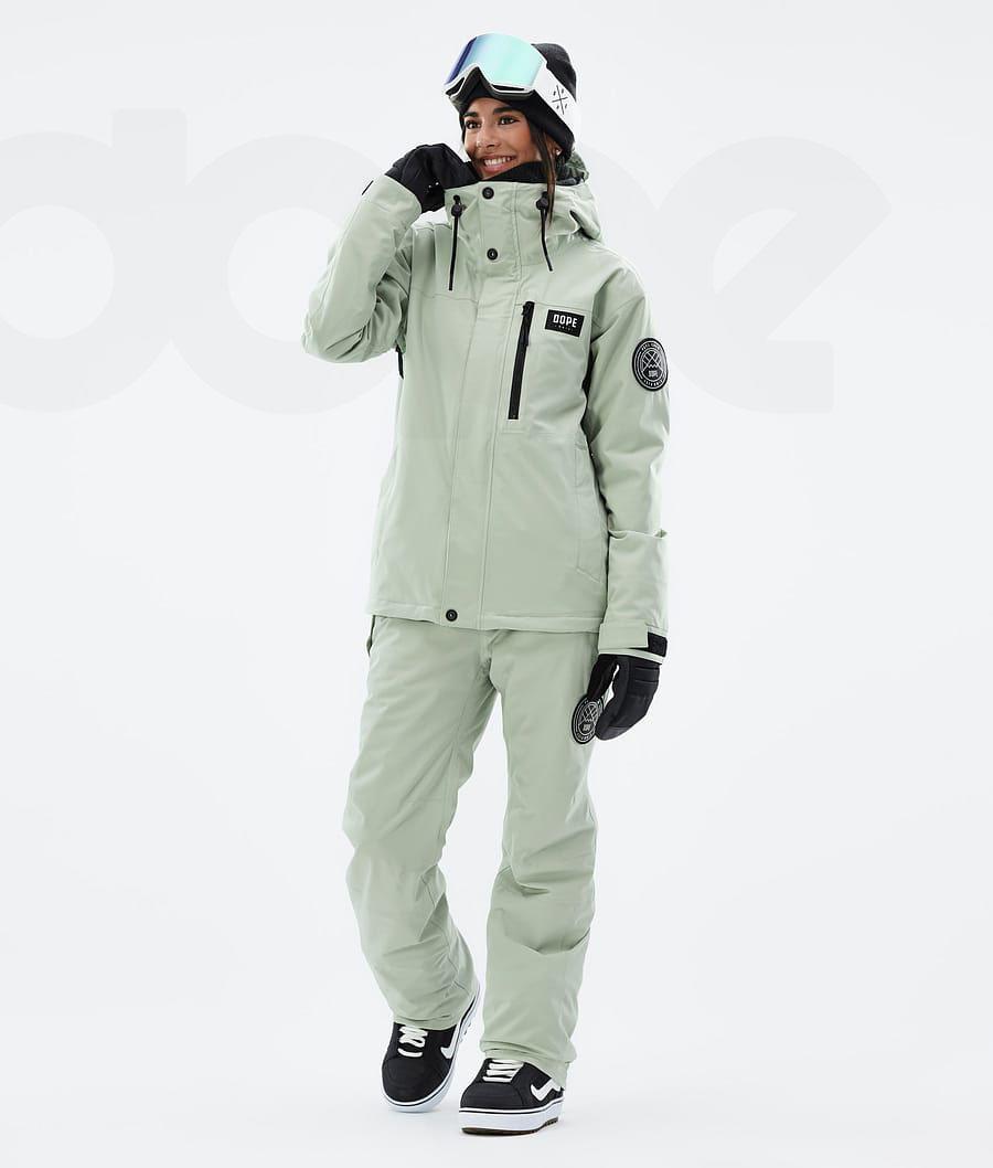 Green Women's Dope Blizzard W Full Zip Soft Snowboard Jackets | AUWY3470