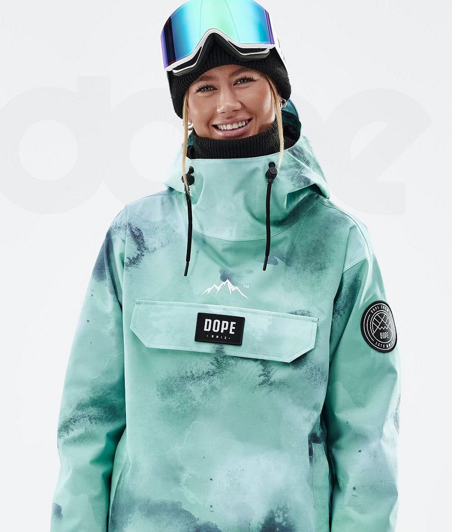 Green Women's Dope Blizzard W Liquid Ski Jackets | AUDN3640