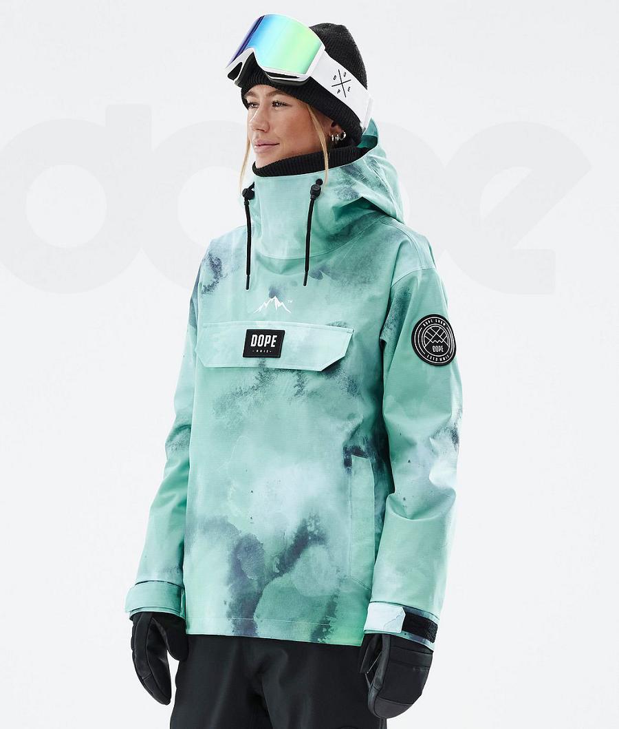 Green Women\'s Dope Blizzard W Liquid Ski Jackets | AUDN3640