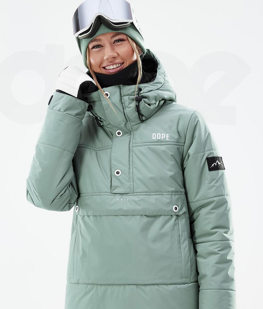 Green Women's Dope Puffer W Snowboard Jackets | AUKI3505