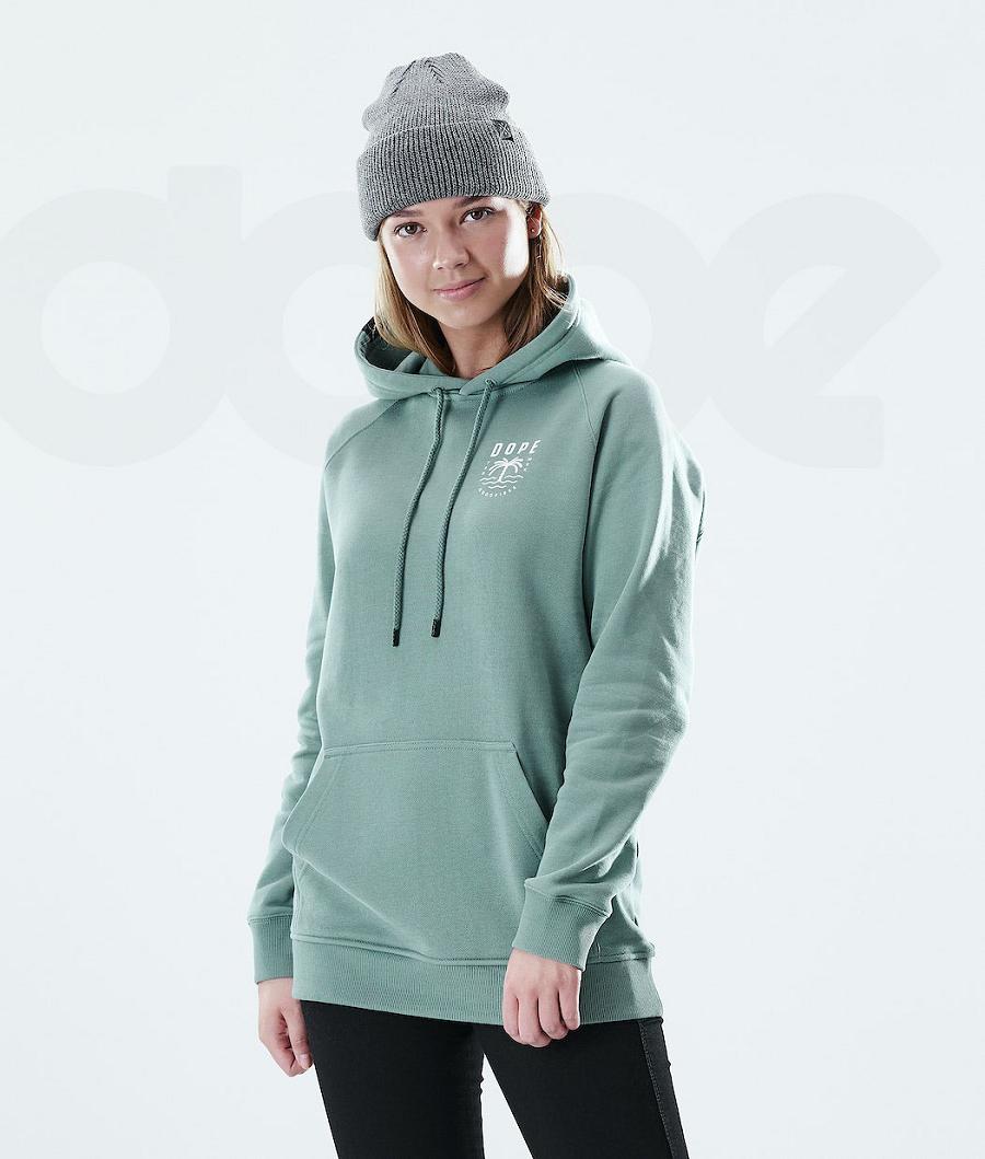 Green Women's Dope Regular Palm Hoodie | AUOR3852