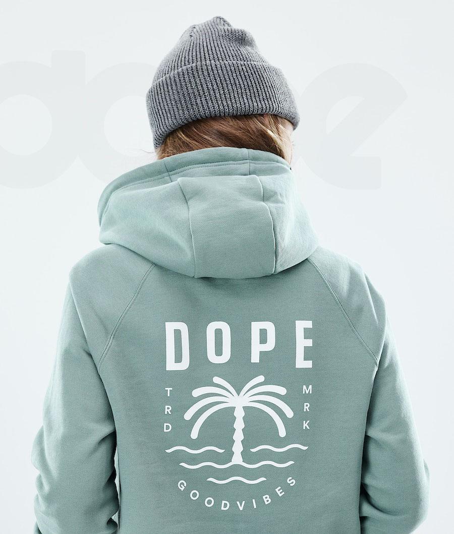 Green Women's Dope Regular Palm Hoodie | AUOR3852