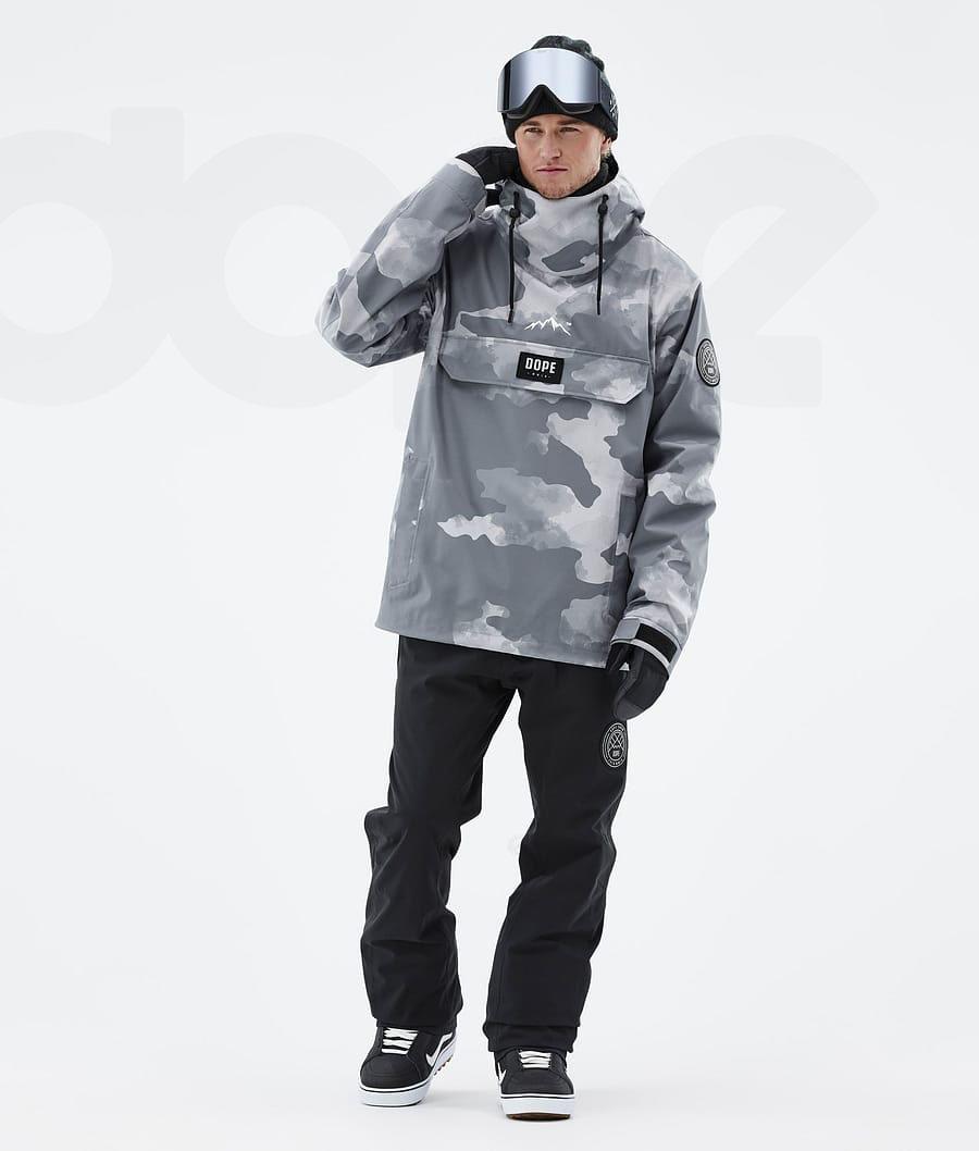 Grey / Camo Men's Dope Blizzard Snowboard Jackets | AUPQ2771