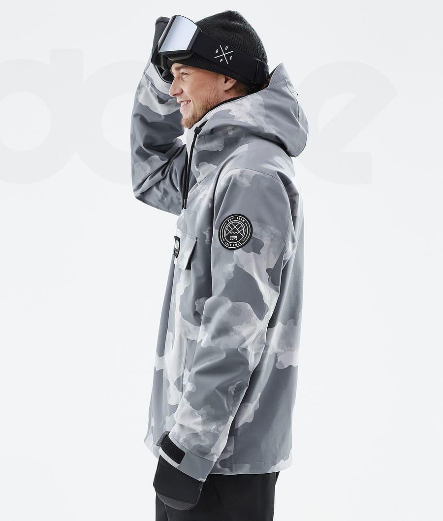 Grey / Camo Men's Dope Blizzard Snowboard Jackets | AUPQ2771