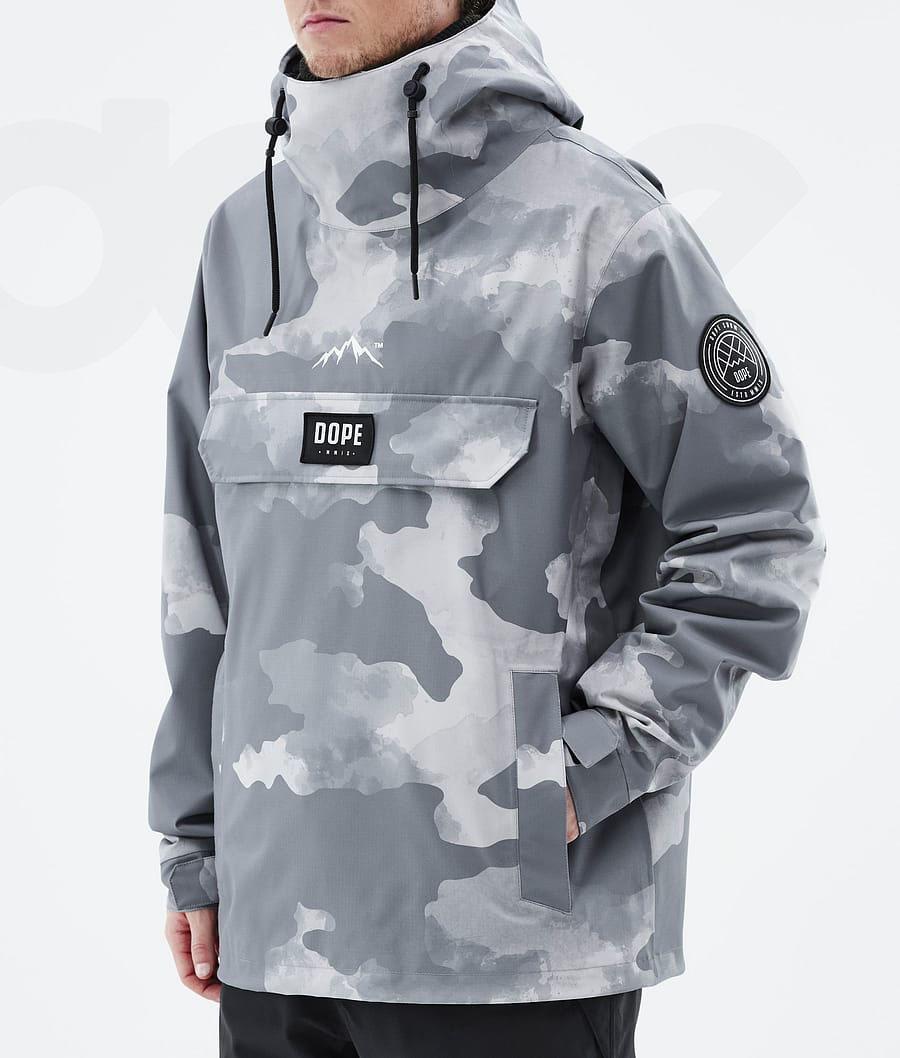 Grey / Camo Men's Dope Blizzard Snowboard Jackets | AUPQ2771