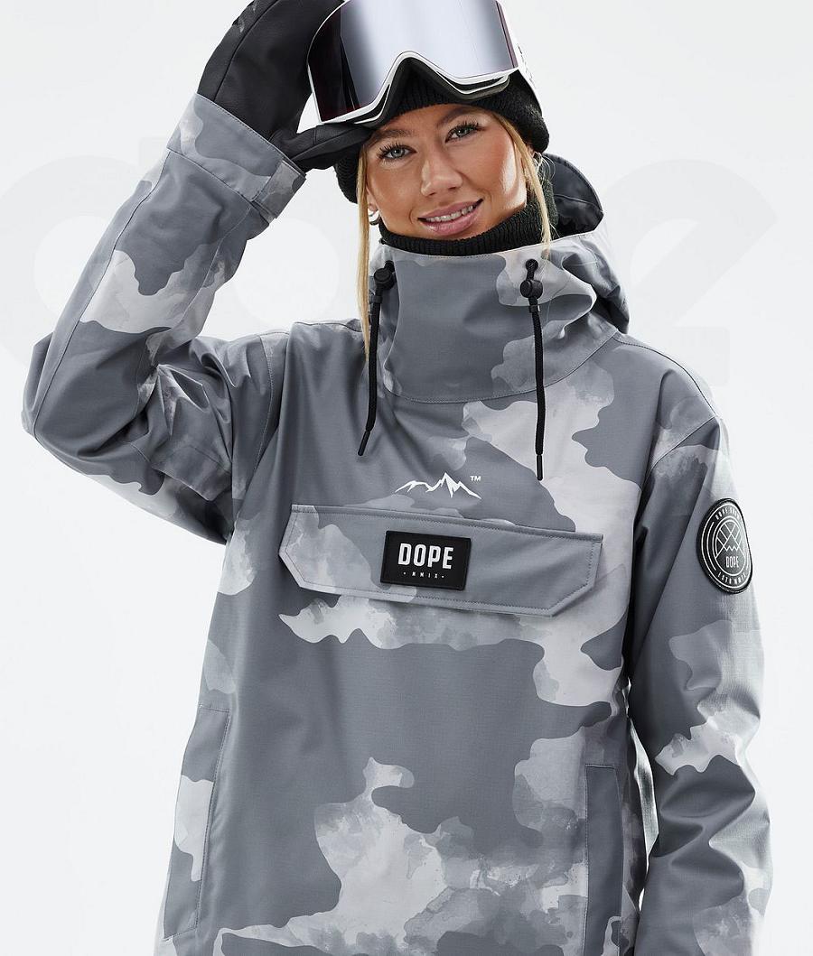 Grey / Camo Women's Dope Blizzard W Snowboard Jackets | AUZG3451