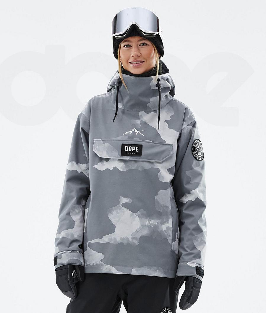 Grey / Camo Women\'s Dope Blizzard W Snowboard Jackets | AUZG3451