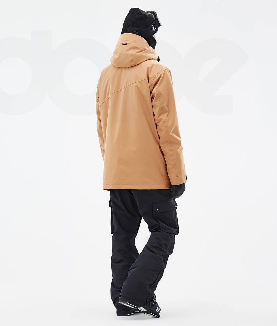 Khaki / Yellow Men's Dope Adept Ski Jackets | AUPQ2860