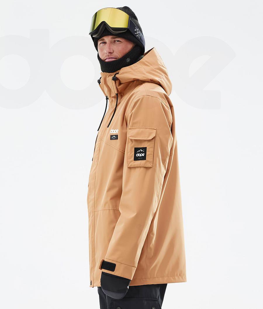 Khaki / Yellow Men's Dope Adept Ski Jackets | AUPQ2860