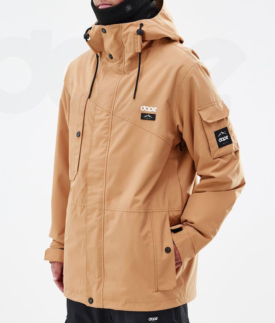 Khaki / Yellow Men's Dope Adept Ski Jackets | AUPQ2860