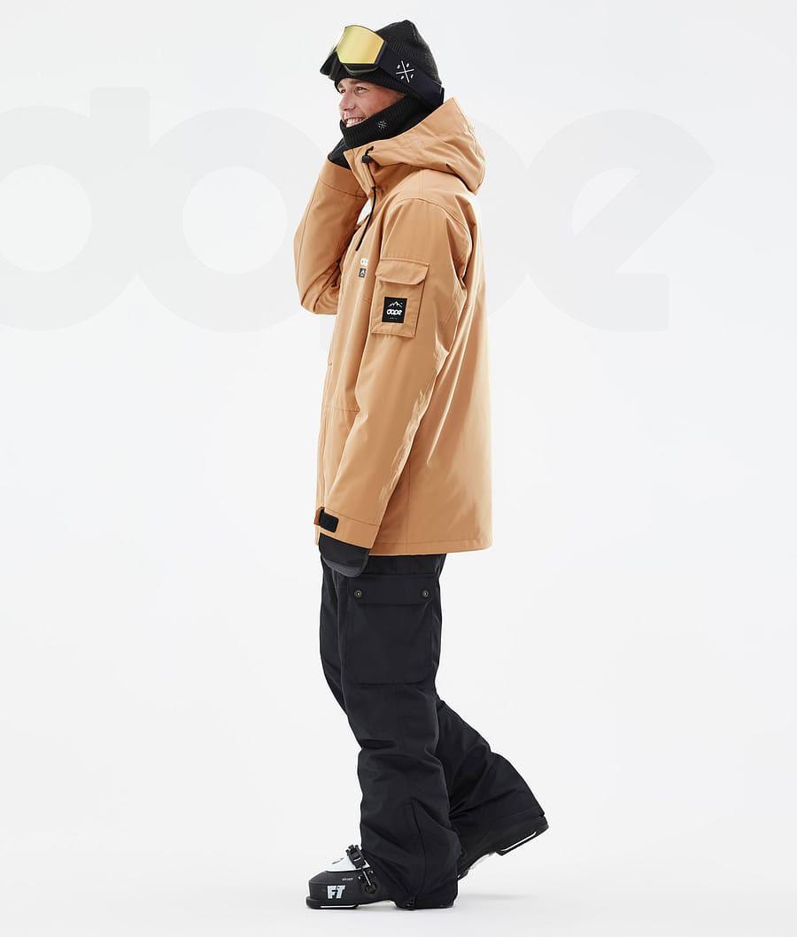 Khaki / Yellow Men's Dope Adept Ski Jackets | AUPQ2860