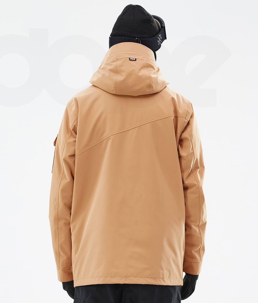 Khaki / Yellow Men's Dope Adept Ski Jackets | AUPQ2860