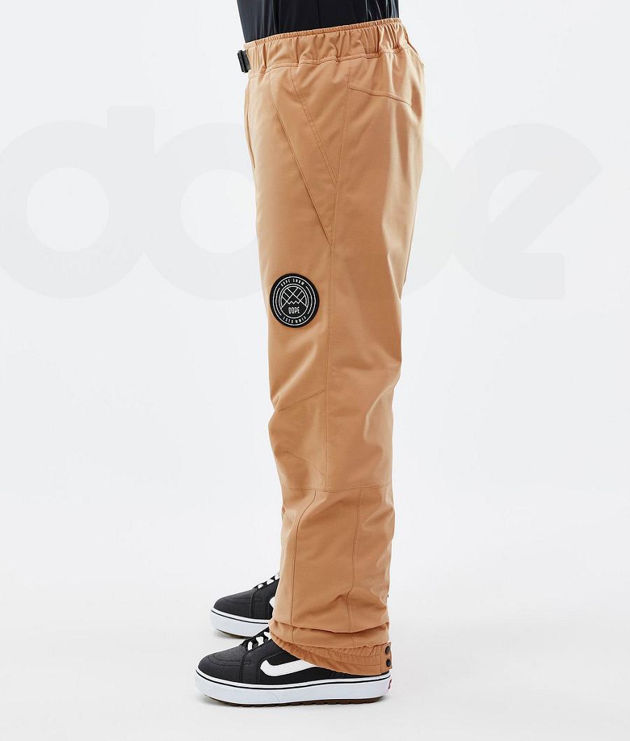 Khaki / Yellow Men's Dope Blizzard Snowboard Pants | AUEX2557