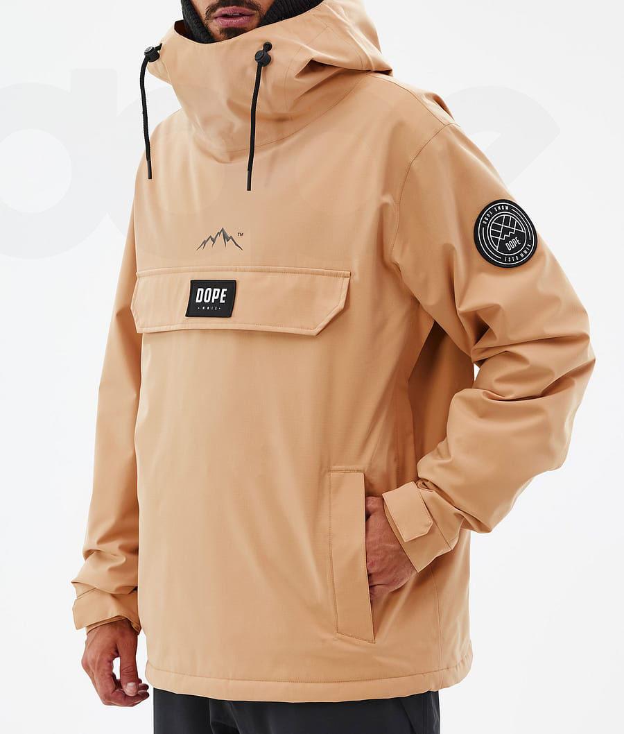 Khaki / Yellow Men's Dope Blizzard Snowboard Jackets | AUJJ2763