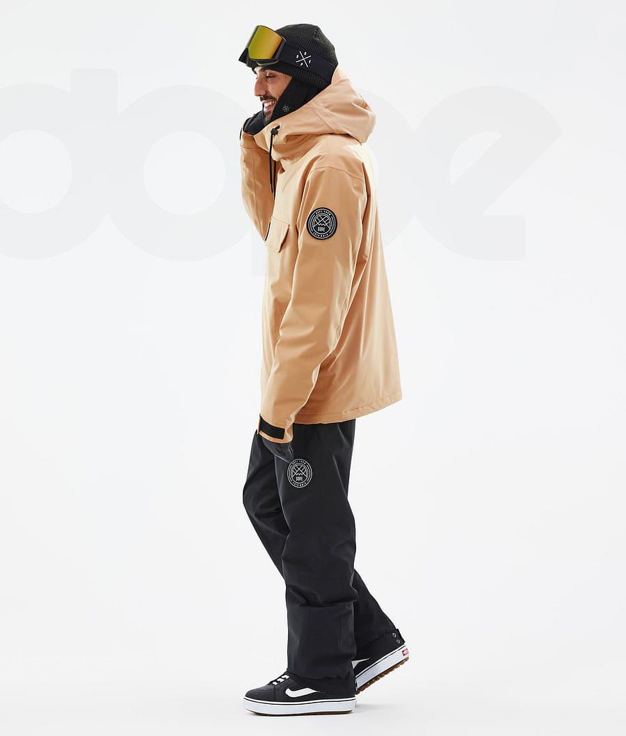 Khaki / Yellow Men's Dope Blizzard Snowboard Jackets | AUJJ2763