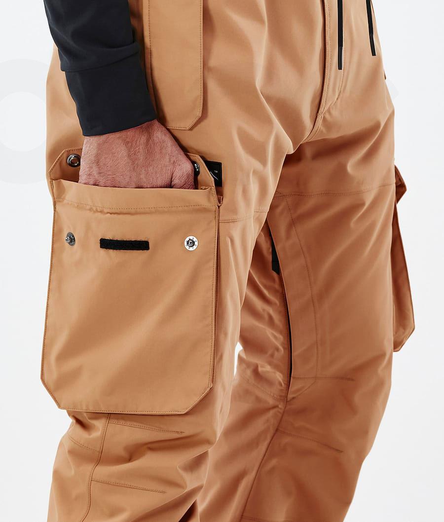 Khaki / Yellow Men's Dope Iconic Ski Pants | AUEX2636