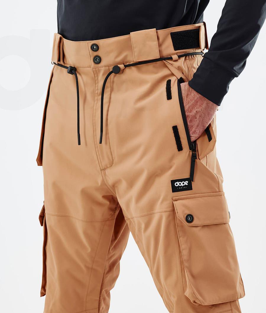 Khaki / Yellow Men's Dope Iconic Ski Pants | AUEX2636