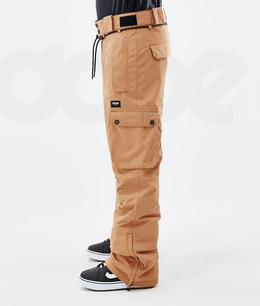 Khaki / Yellow Men's Dope Iconic Snowboard Pants | AUGL2571