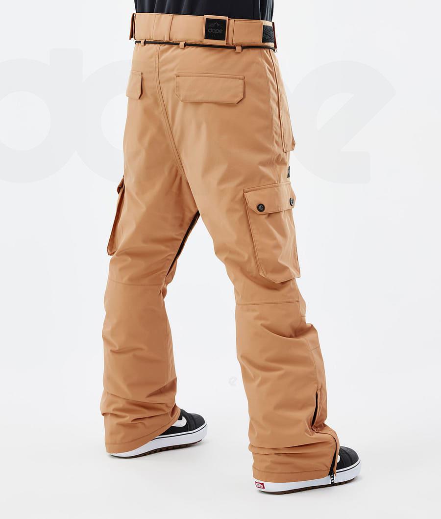 Khaki / Yellow Men's Dope Iconic Snowboard Pants | AUGL2571