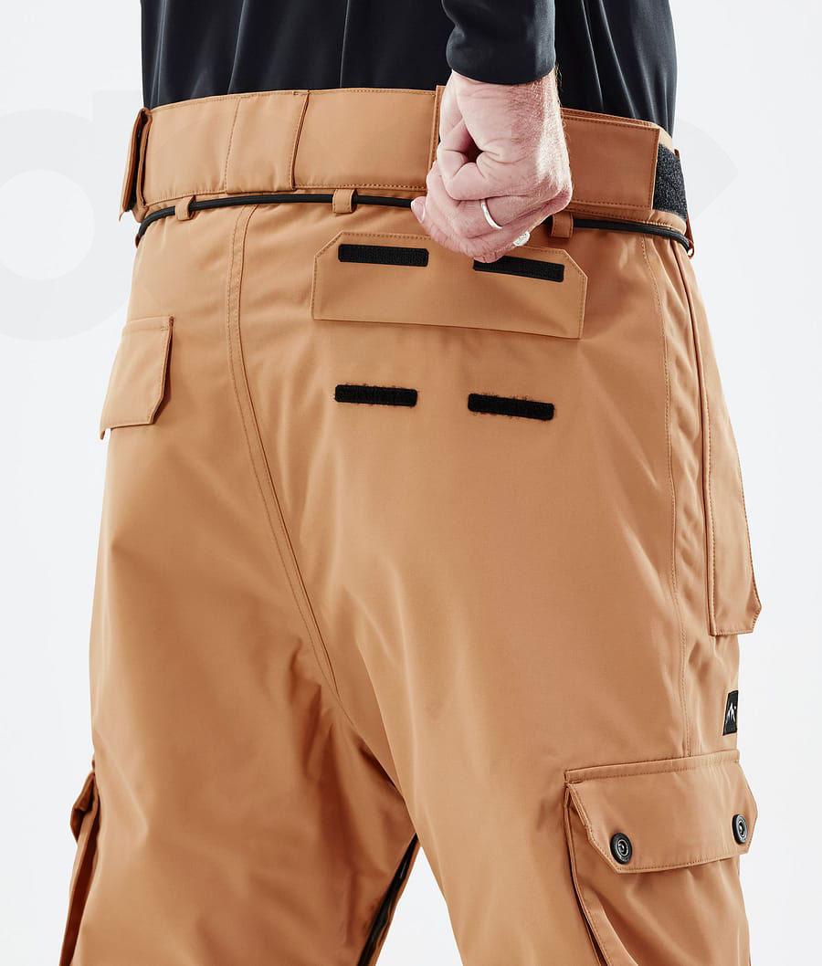 Khaki / Yellow Men's Dope Iconic Snowboard Pants | AUGL2571