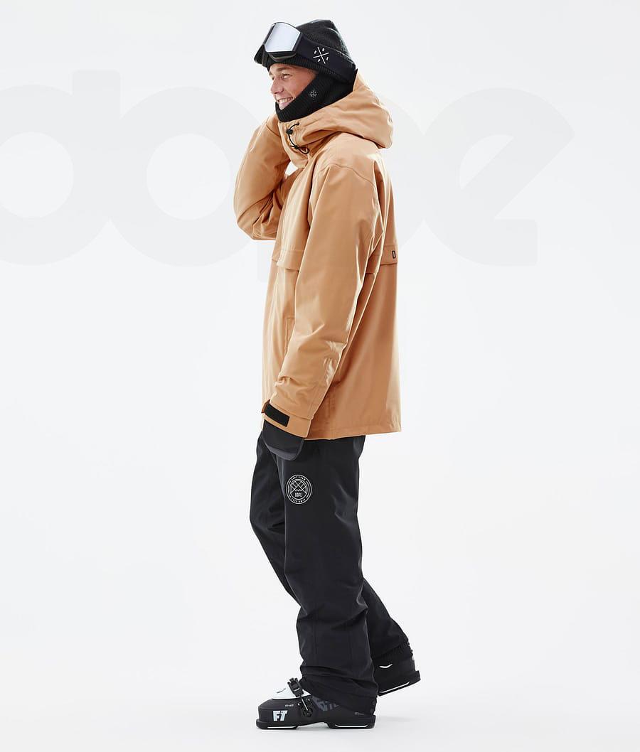 Khaki / Yellow Men's Dope Legacy Ski Jackets | AUSO2929