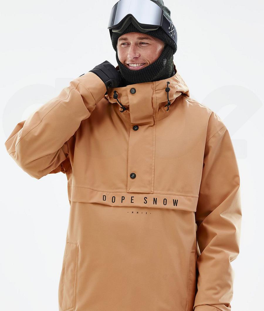 Khaki / Yellow Men's Dope Legacy Snowboard Jackets | AUNB2800