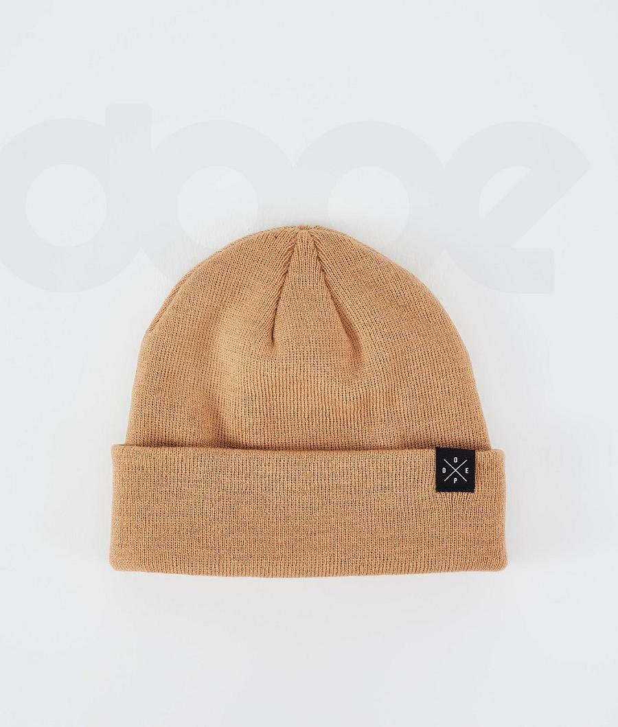 Khaki / Yellow Men\'s Dope Solitude Beanie | AUGL3210