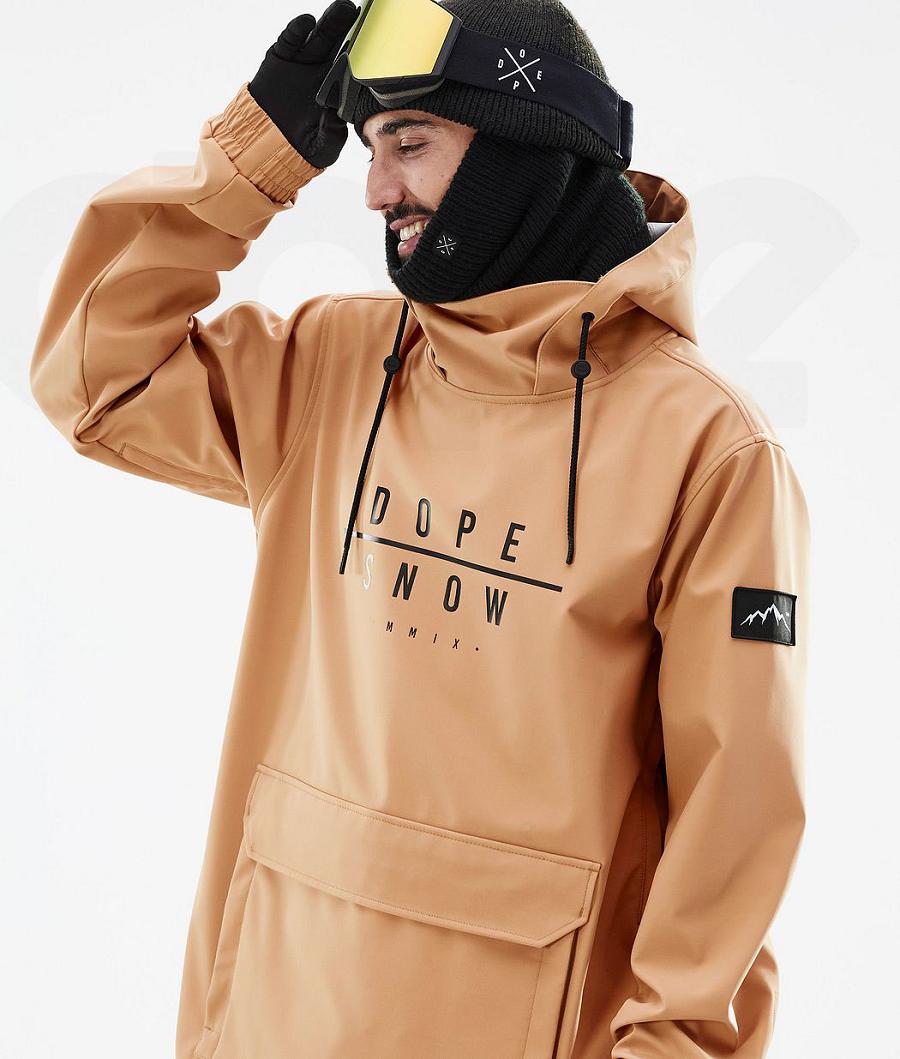 Khaki / Yellow Men's Dope Wylie DS Ski Jackets | AULH2948