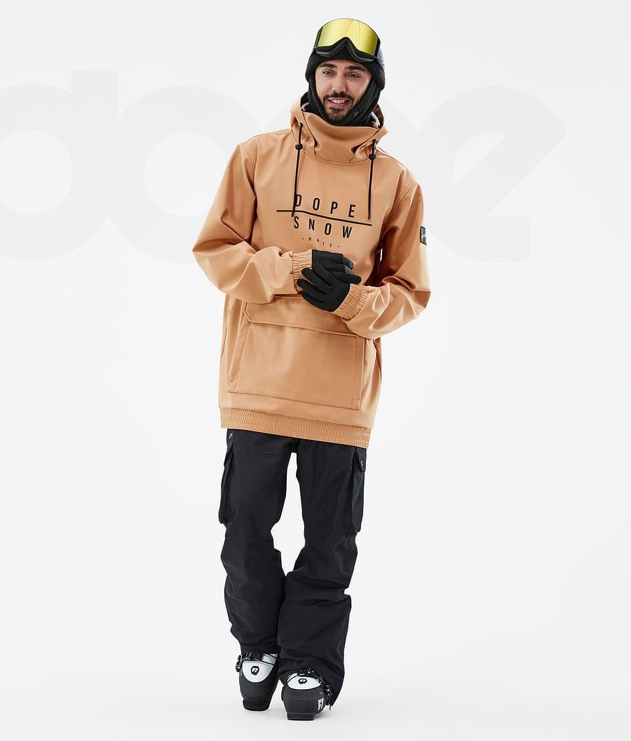 Khaki / Yellow Men's Dope Wylie DS Ski Jackets | AULH2948