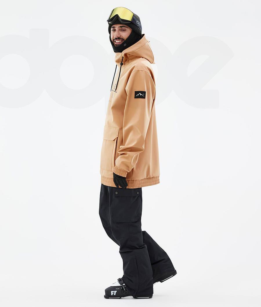 Khaki / Yellow Men's Dope Wylie DS Ski Jackets | AULH2948