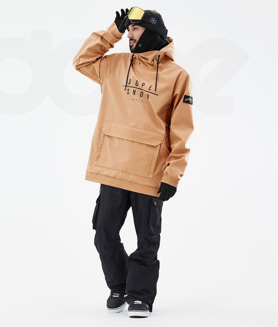 Khaki / Yellow Men's Dope Wylie DS Snowboard Jackets | AUEX2822