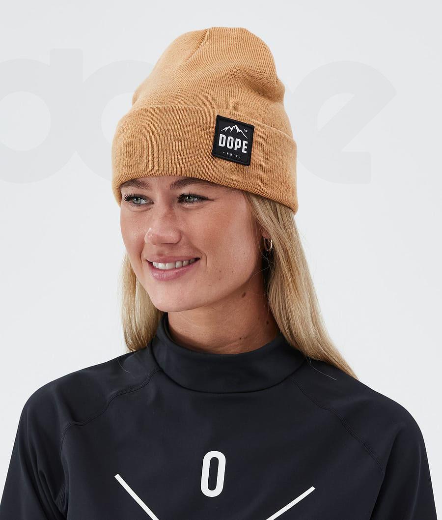 Khaki / Yellow Women's Dope Paradise Beanie | AUJJ4026