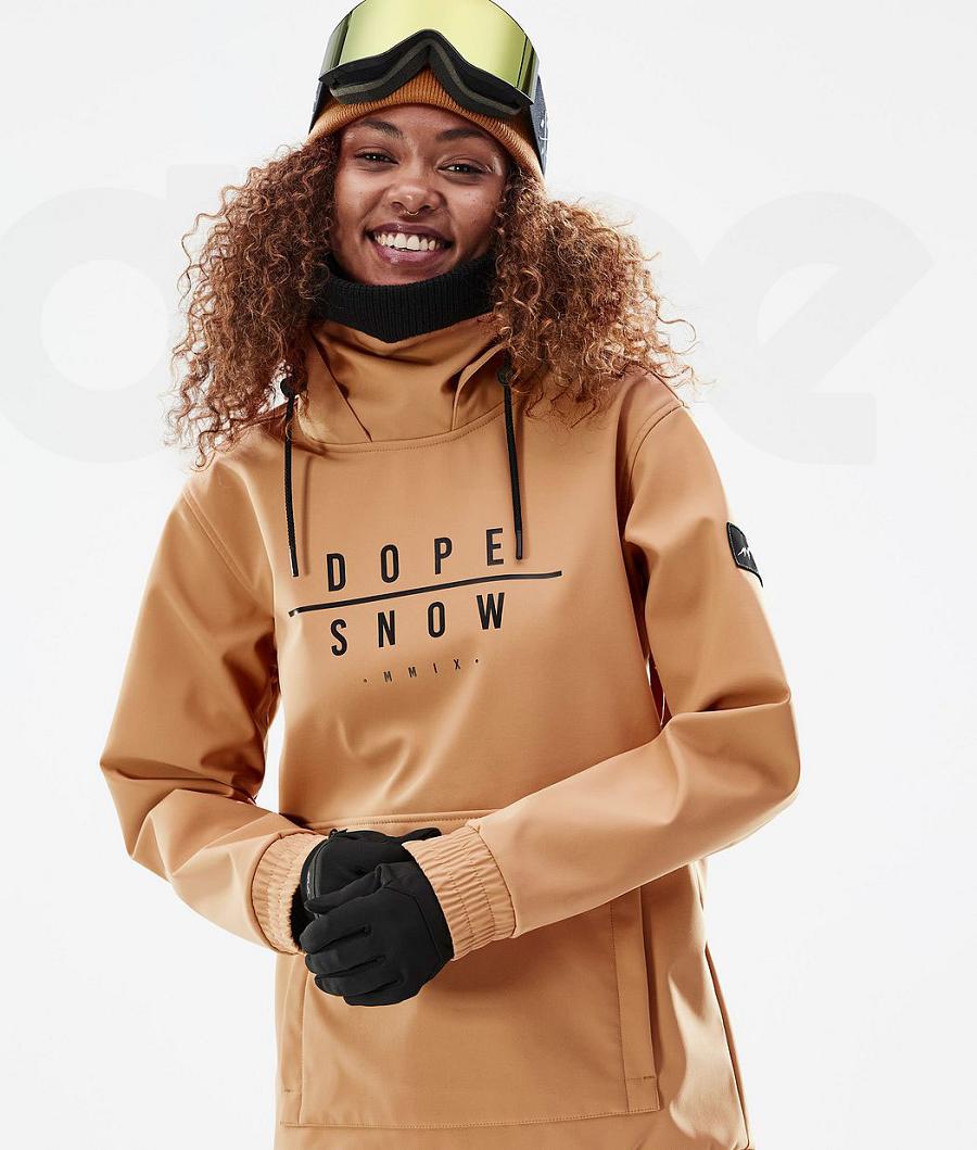 Khaki / Yellow Women's Dope Wylie W DS Snowboard Jackets | AUYU3518