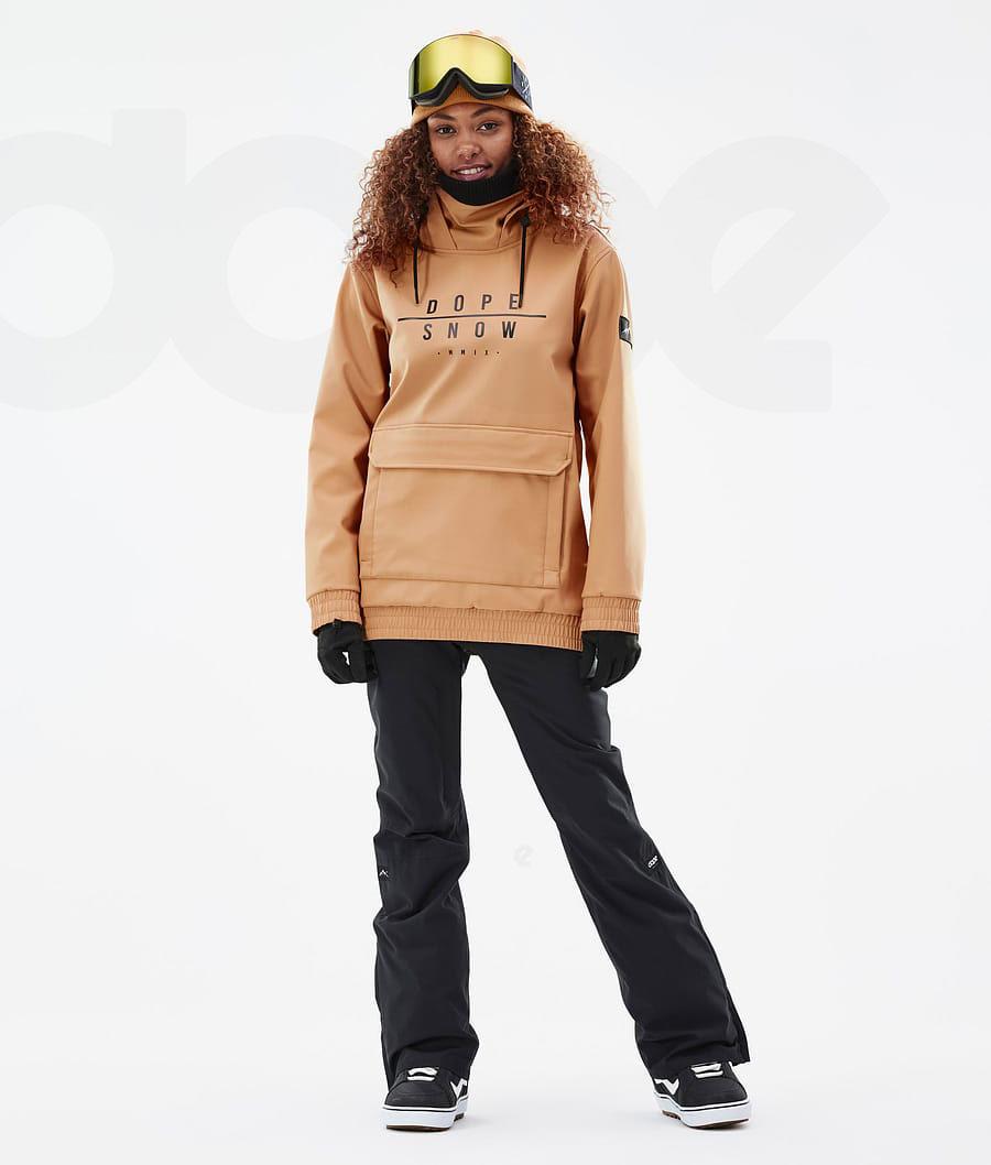 Khaki / Yellow Women's Dope Wylie W DS Snowboard Jackets | AUYU3518