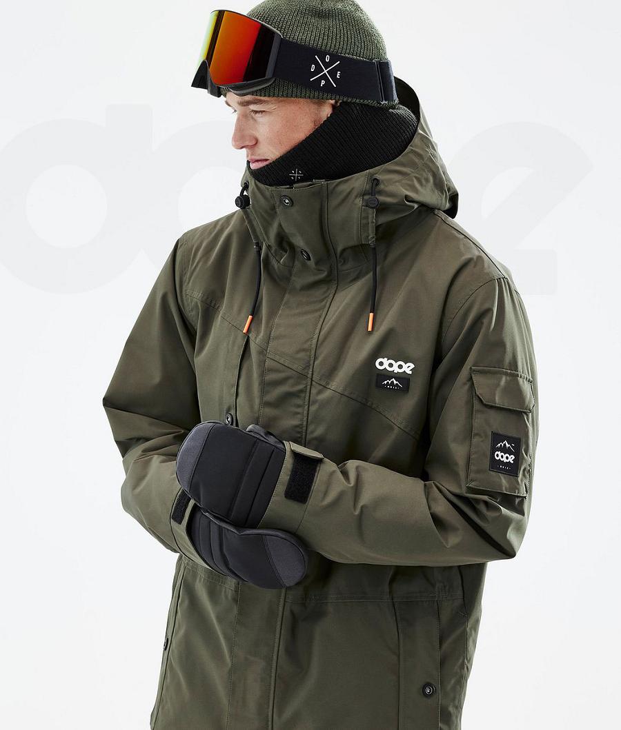 Olive / Green Men's Dope Adept Ski Jackets | AUTV2865