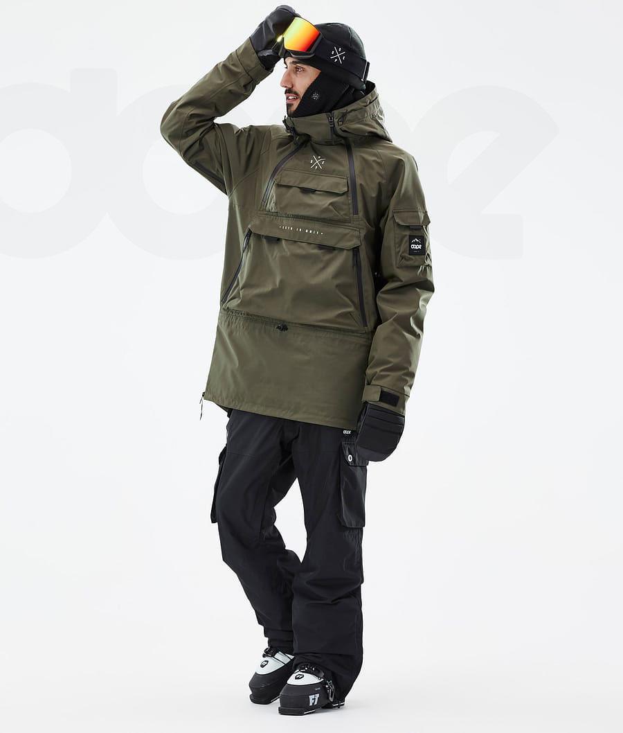 Olive / Green Men's Dope Akin Ski Jackets | AUGL2881