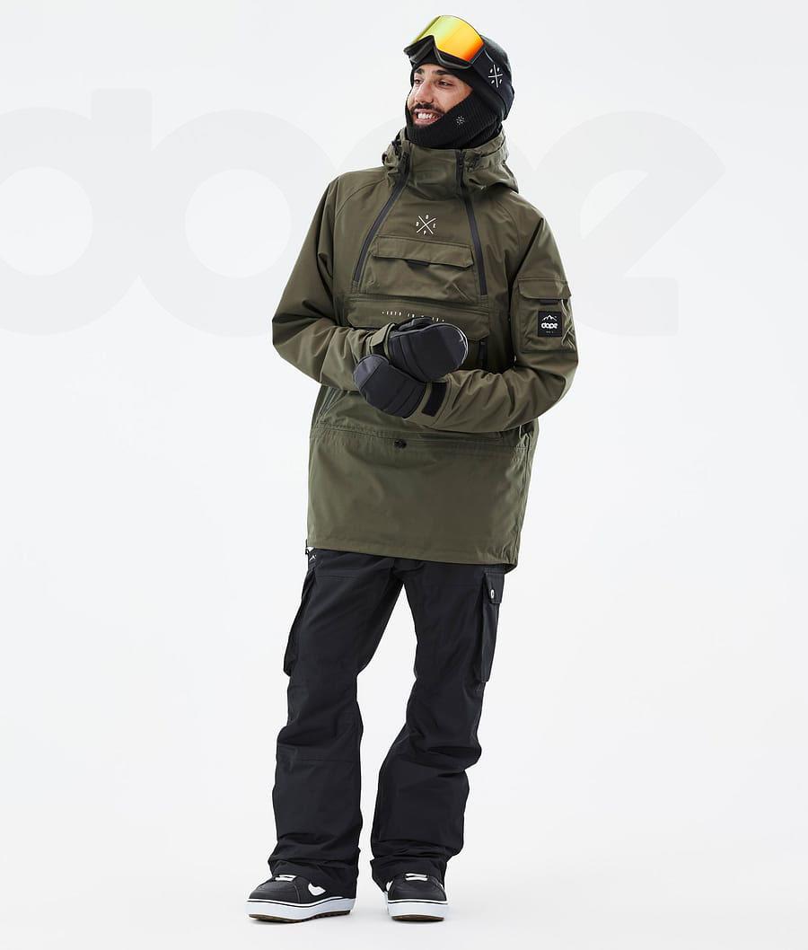 Olive / Green Men's Dope Akin Snowboard Jackets | AUGL2739