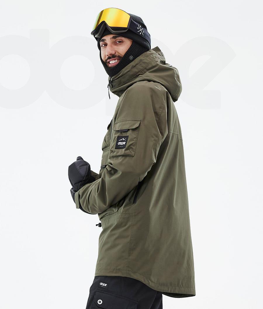 Olive / Green Men's Dope Akin Snowboard Jackets | AUGL2739