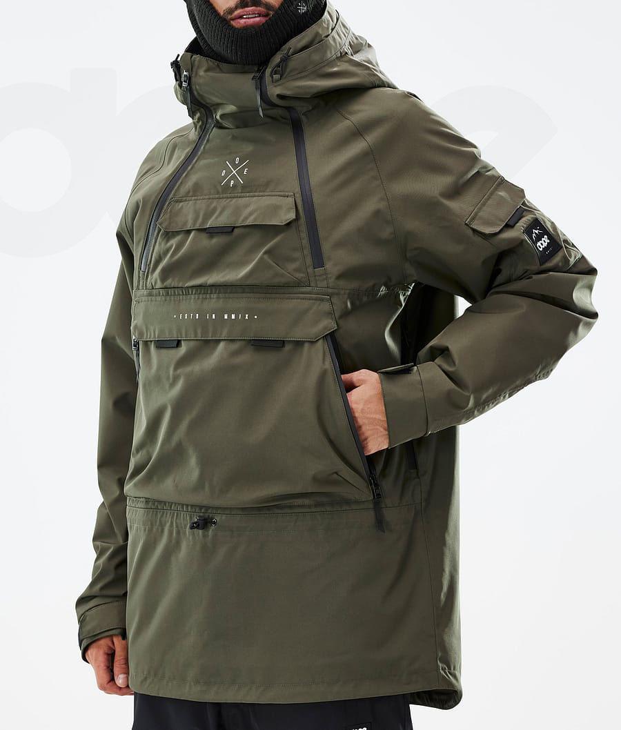 Olive / Green Men's Dope Akin Snowboard Jackets | AUGL2739