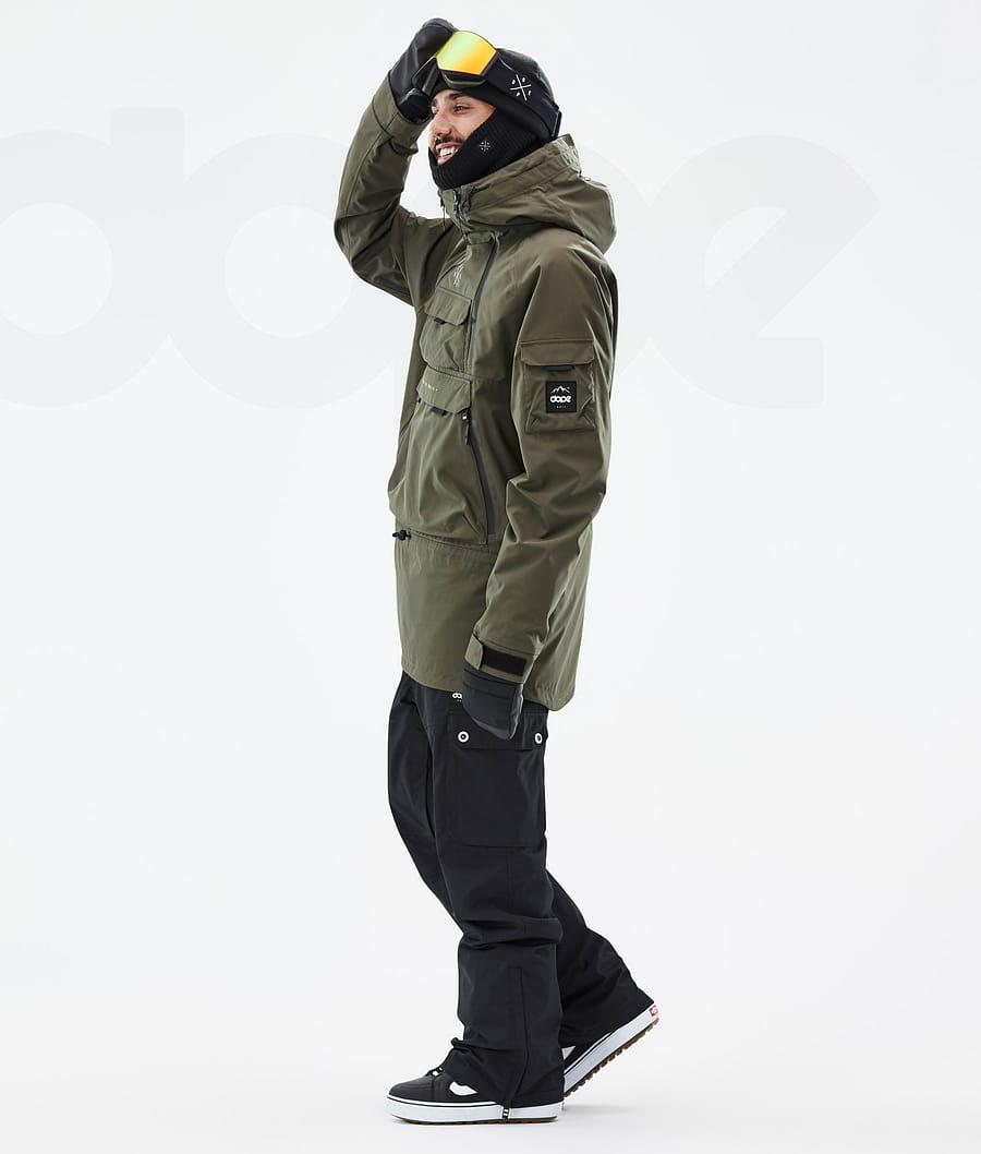 Olive / Green Men's Dope Akin Snowboard Jackets | AUGL2739