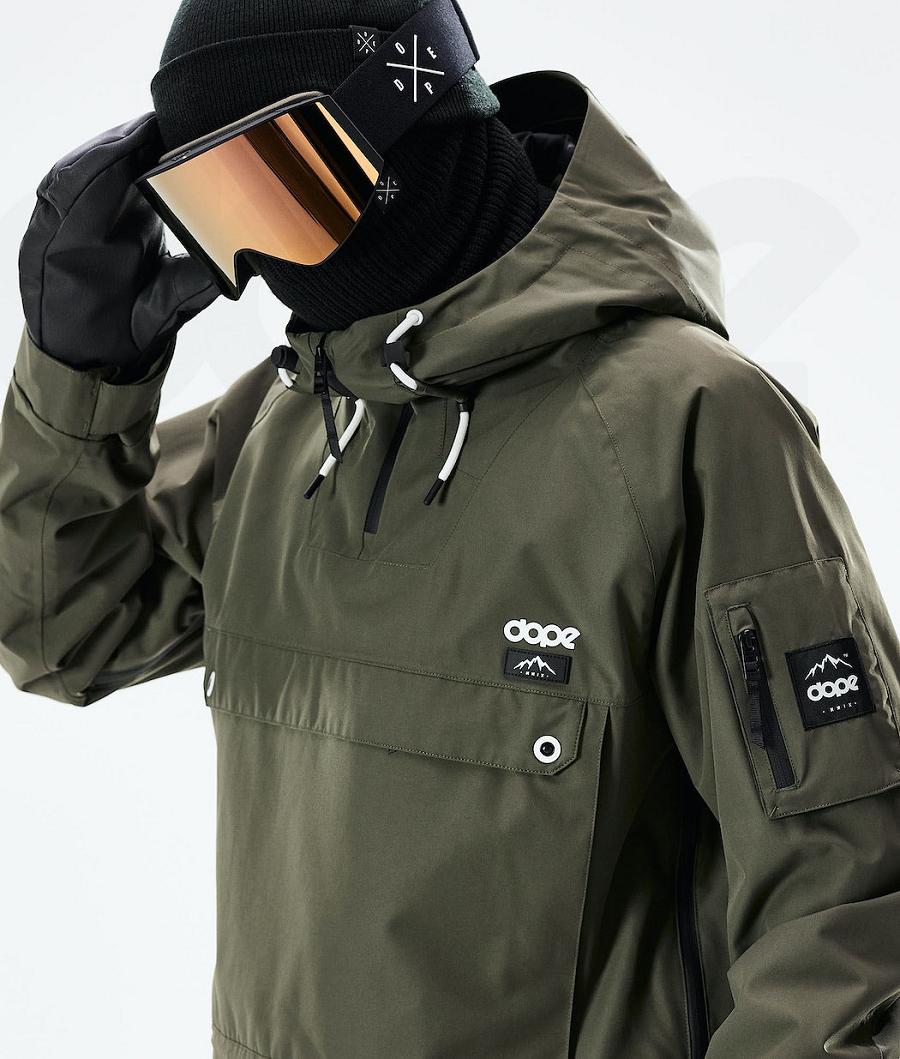 Olive / Green Men's Dope Annok 2021 Snowboard Jackets | AUVD2757