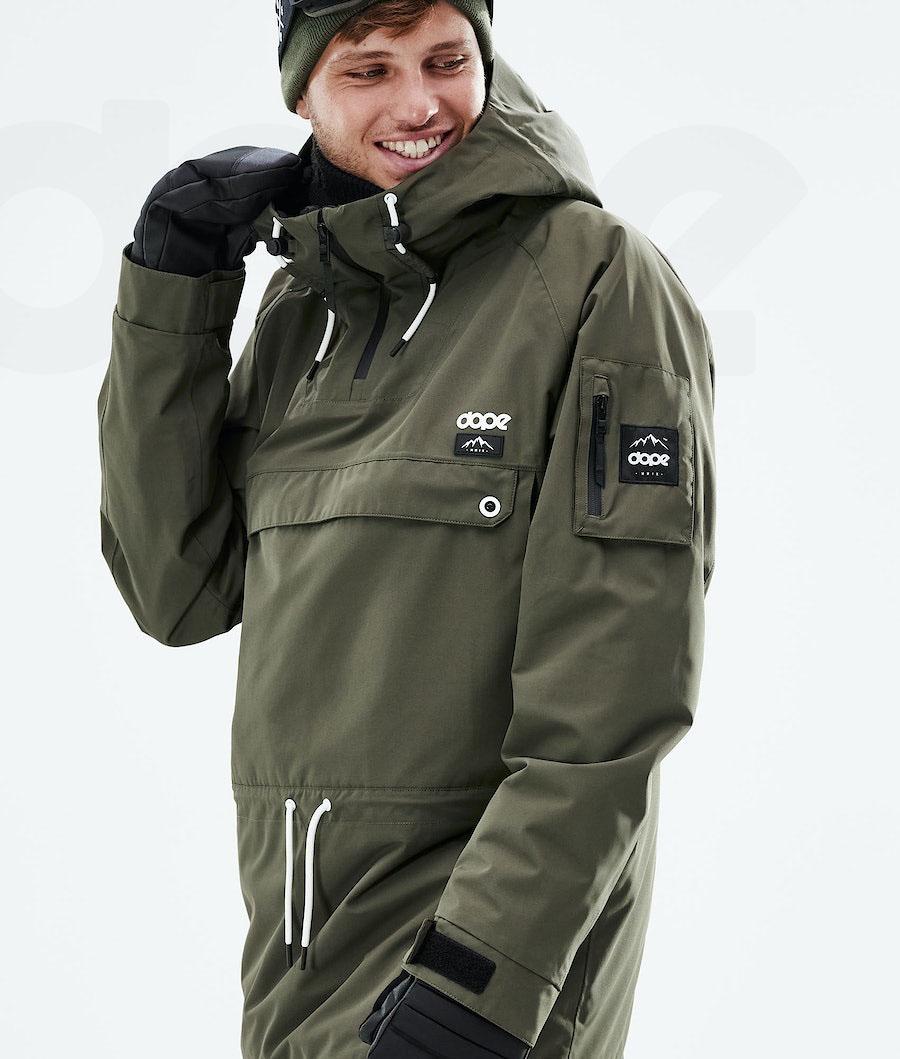 Olive / Green Men's Dope Annok 2021 Snowboard Jackets | AUVD2757