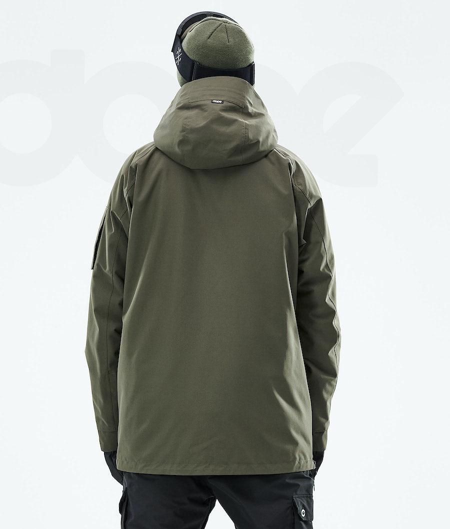 Olive / Green Men's Dope Annok 2021 Snowboard Jackets | AUVD2757